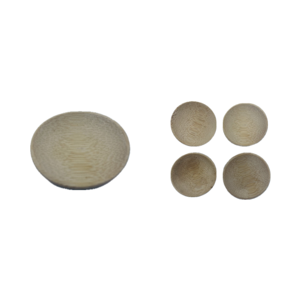 Lot de 4 saucières en bambou (rond, ovale et carré)