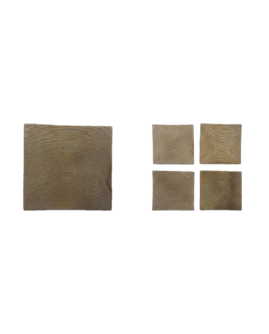 Lot de 4 saucières en bambou (rond, ovale et carré)