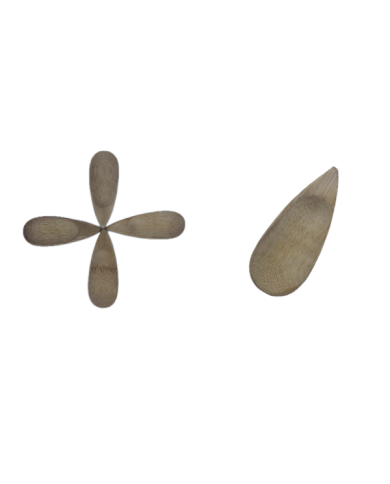 Lot de 4 saucières en bambou (rond, ovale et carré)