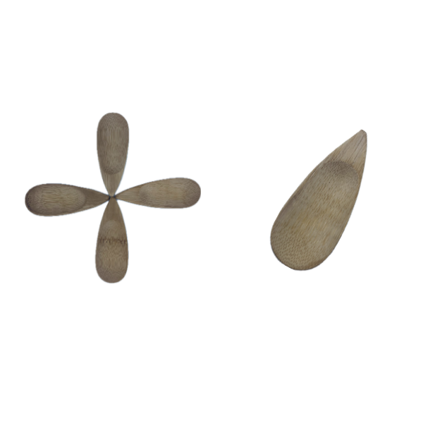 Lot de 4 saucières en bambou (rond, ovale et carré)