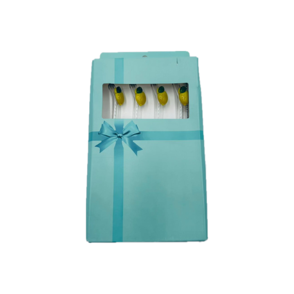 Lot de 4 pailles en verre avec nettoyeur citron