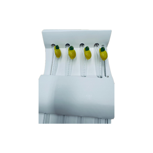 Lot de 4 pailles en verre avec nettoyeur citron