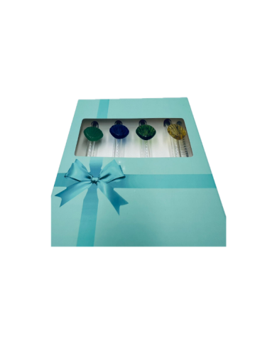 Lot de 4 pailles en verre avec nettoyeur coquillage