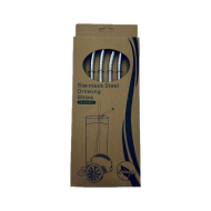 Lot de 4 pailles en métal avec nettoyeur