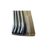 Lot de 4 pailles en métal avec nettoyeur