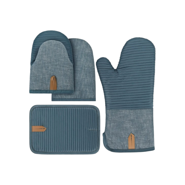 Gant et manique de cuisine en silicone – Lot de 4 pièces