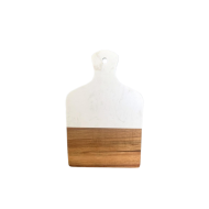 Planche à découper rectangulaire en bois et marbre