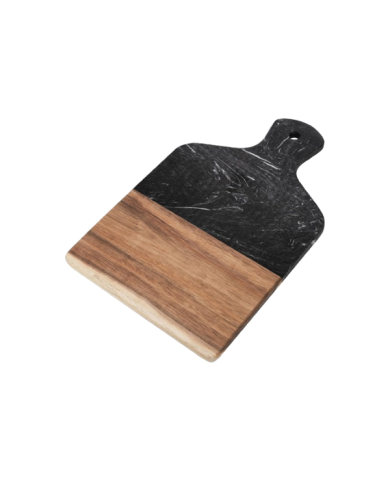 Planche à découper rectangulaire en bois et marbre