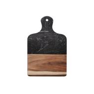 Planche à découper rectangulaire en bois et marbre