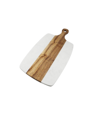 Planche à découper rectangulaire en bois et marbre
