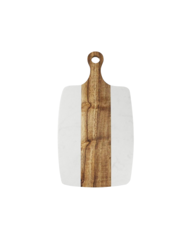 Planche à découper rectangulaire en bois et marbre