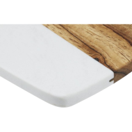 Planche à découper rectangulaire en bois et marbre
