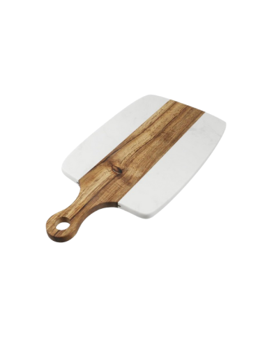 Planche à découper rectangulaire en bois et marbre