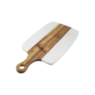 Planche à découper rectangulaire en bois et marbre