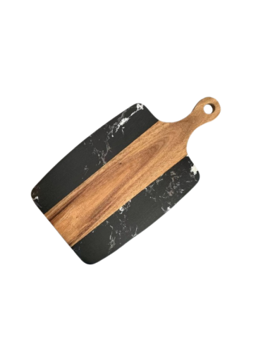 Planche à découper rectangulaire en bois et marbre