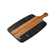 Planche à découper rectangulaire en bois et marbre