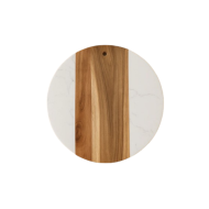 Planche à découper ronde en bois et marbre