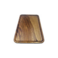 Plat de présentation carré en bois avec pied en métal