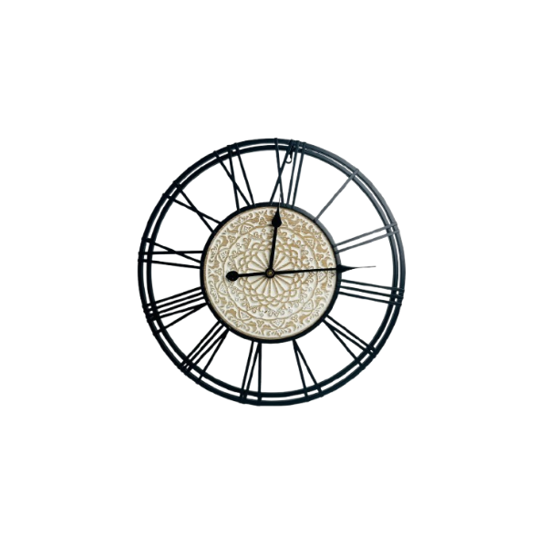 Horloge murale ronde en métal