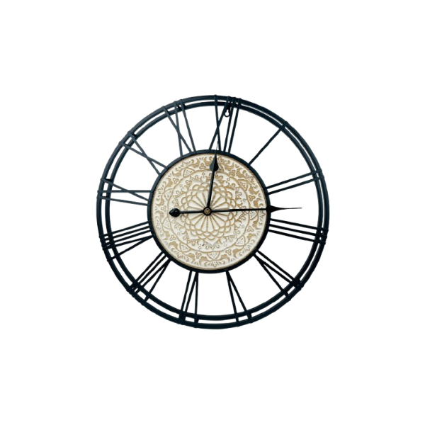 Horloge murale ronde en métal