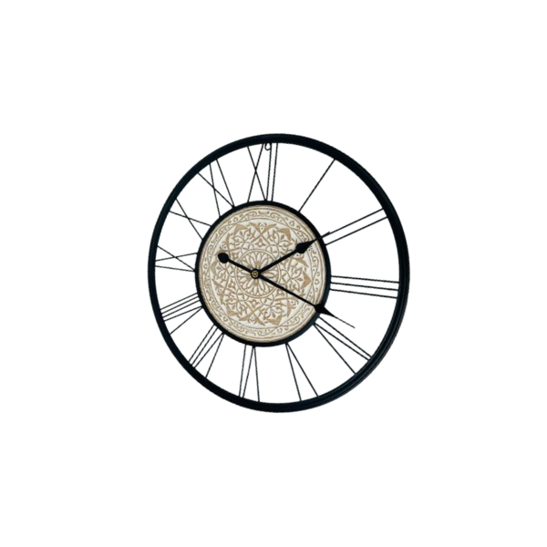 Horloge murale ronde en métal