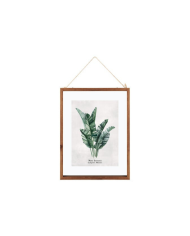 Cadre mural en verre motif feuilles – Décoration élégante