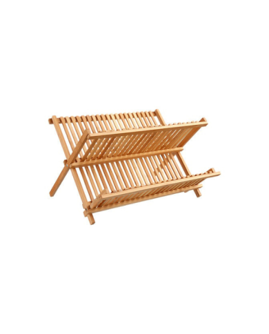 Égouttoir vaisselle pliant en bambou – 2 niveaux