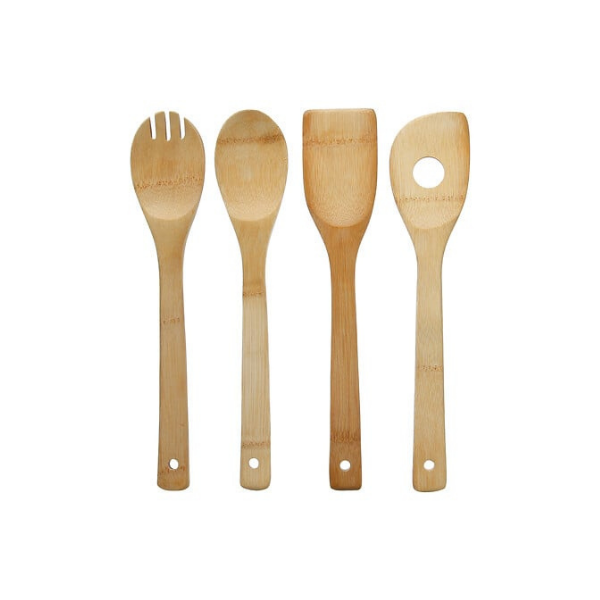 Ustensiles de cuisine en bambou – Lot de 4