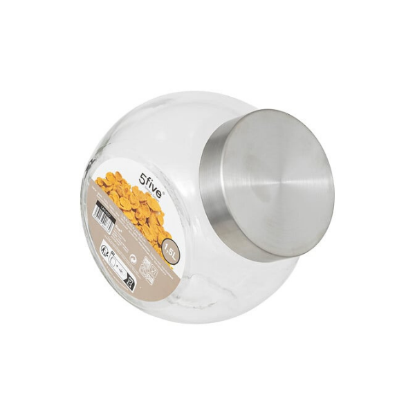 Bocal à bonbons en verre avec couvercle inox – 1,5 L