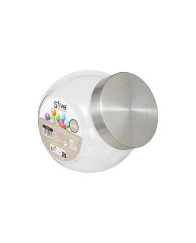 Bocal à bonbons en verre avec couvercle inox