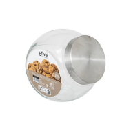 Grand bocal à bonbons en verre avec couvercle inox