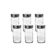 Lot de 6 bocaux à épices en verre – Format droit