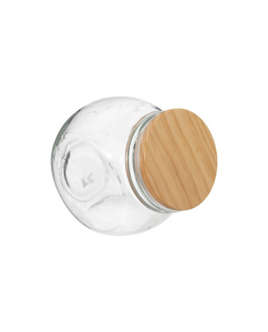 Bocal à bonbons en verre avec couvercle bois