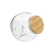 Bocal à bonbons en verre avec couvercle bois