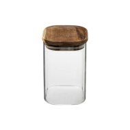 Bocal en verre carré hermétique avec couvercle