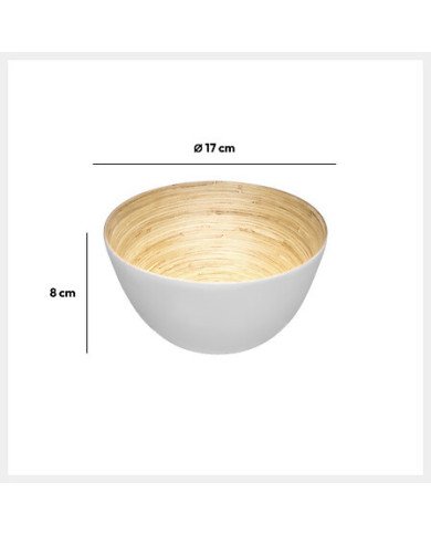 Petit saladier en bambou blanc 17 cm