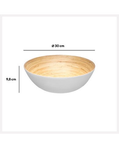 Grand saladier en bambou blanc 30 cm