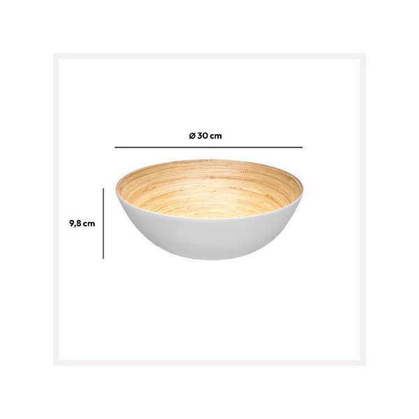 Grand saladier en bambou blanc 30 cm