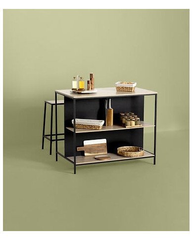 Bloc 5 couteaux avec support en acacia