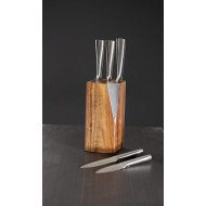 Bloc 5 couteaux avec support en acacia