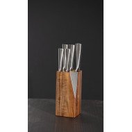 Bloc 5 couteaux avec support en acacia