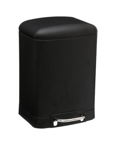 Poubelle à pédale 6 L Ariane en métal noir