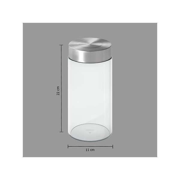 Bocal de conservation 1,7 L en verre et inox
