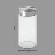 Bocal de conservation 1,7 L en verre et inox