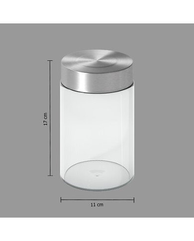 Bocal de conservation 1,2 L en verre et inox