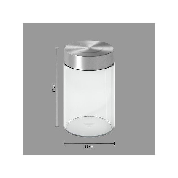 Bocal de conservation 1,2 L en verre et inox