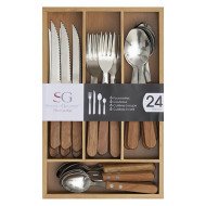 Ménagère 24 pièces avec support bambou