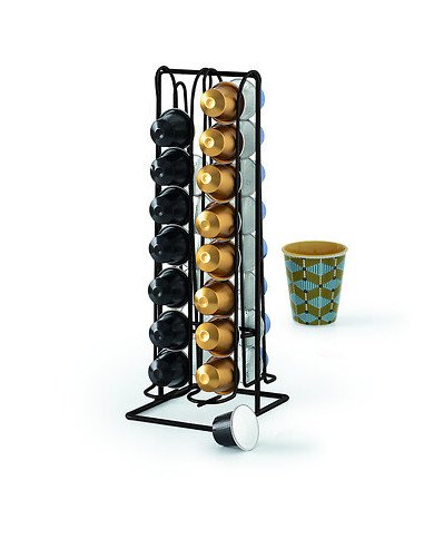 Porte-capsules espresso 32 capsules noir – Rangement café