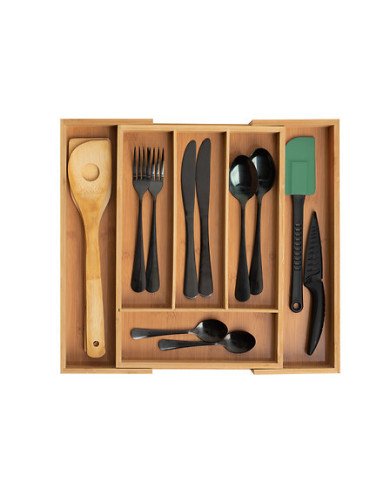 Range-couverts extensible en bambou – Organisation tiroir