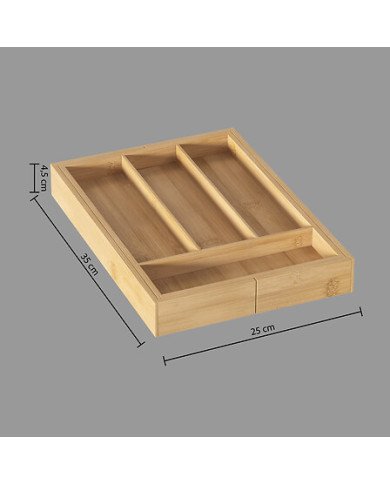 Range-couverts extensible en bambou – Organisation tiroir